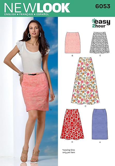 New Look Easy 2 Hour Sewing Pattern 6053: Misses' Skirts, Size A(8-10-12-14-16-18), Multicolor, A (6-8-10-12-14-16-18)