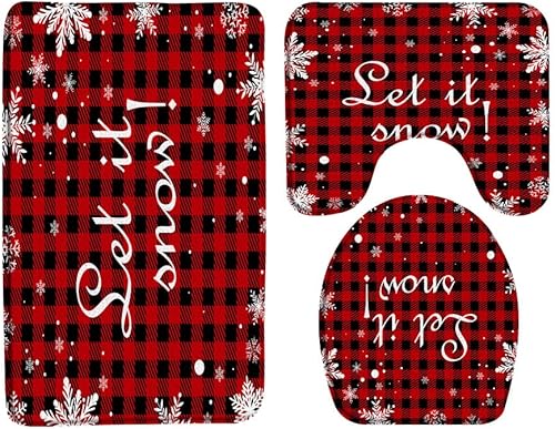 Miniatura 10 de GCTNBJL Tapete de baño con diseño de árbol de Navidad, copo de nieve, estrella, pino, bosque, invierno, vacaciones, featival, rústico, baño, cocina,