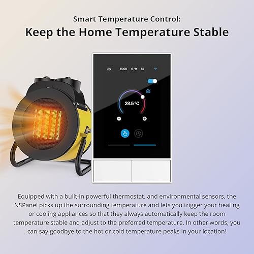 Miniatura 6 de SONOFF NSPanel - Interruptor de pared inteligente WiFi con 2 interruptores, control inteligente para el hogar, control de pantalla táctil para