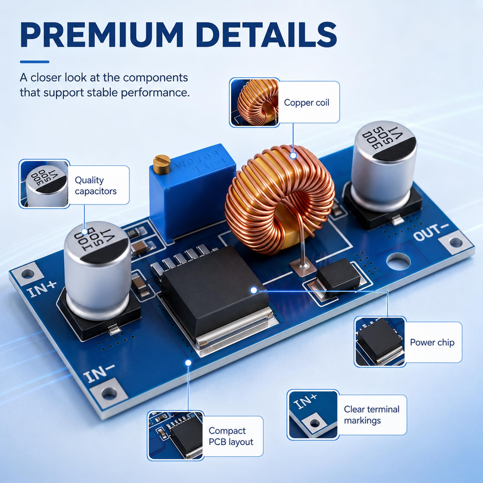 3 Stück DC-DC XL4015 5 A verstellbarer Regler Spannung 4 V-38 V auf 1,25 V-36 V, Step Down Konverter, hohe Effizienz 96 %, für Arduino-LED, Stromversorgung DIY Elektronik
