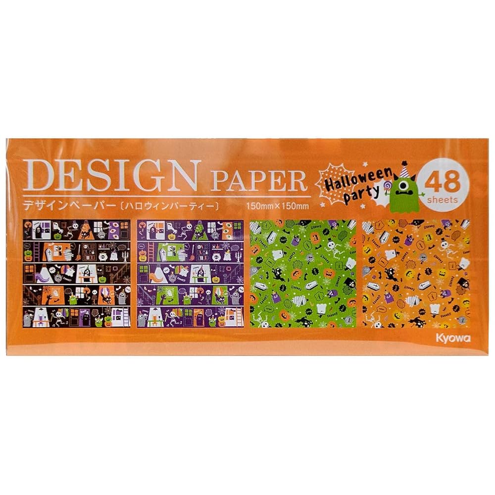 Amazon | ハロウィンキャラクターデザイン紙 4デザイン4色48枚