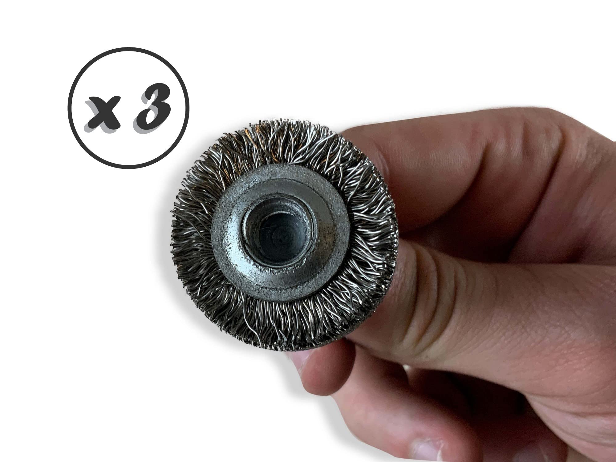 Kibros Lot 3 brosses circulaires tige Ø 30 mm inox dur 18 mm
