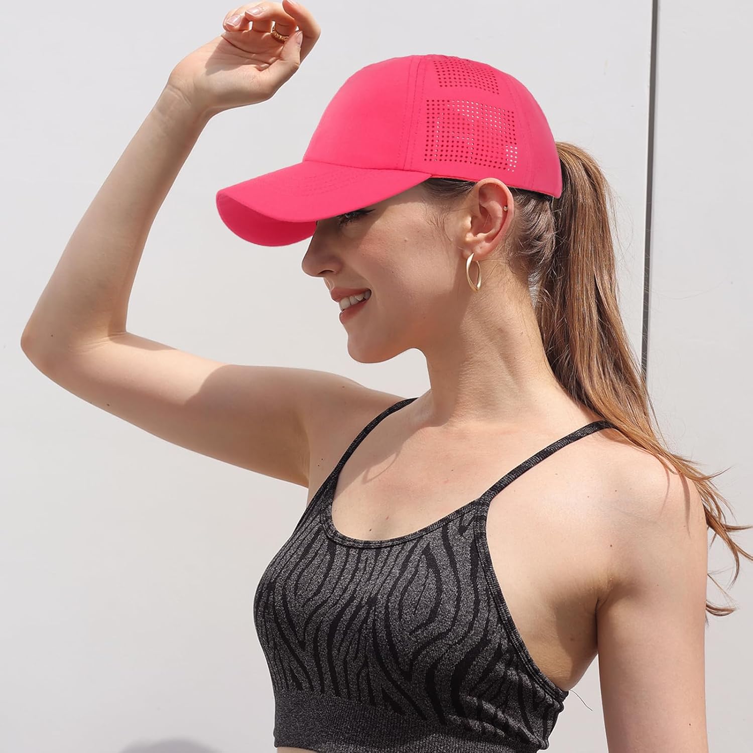 HH HOFNEN Womens Baseball Cap,Quick Drying Ponytail Hat,Lightweight UV Protection Mesh Sun Hat,Unstructured Running Golf Hats - Image 7