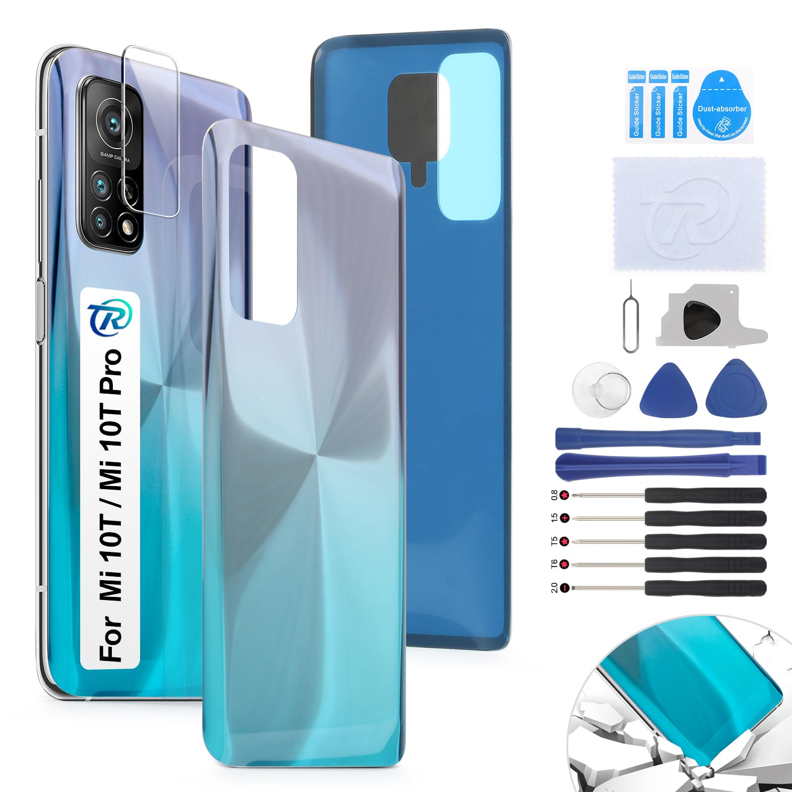 Coperchio Posteriore Batteria Per Xiaomi Mi 10T Pro 5G – Con Preadesivo Installato – UA PARTS - Foto 3