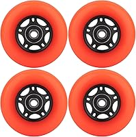 Vista 15 de Ruedas de patinaje en línea con rodamientos ABEC-9 y espaciadores flotantes para cuchillas patines de hockey, 85A para interiores y exteriores, 2.43