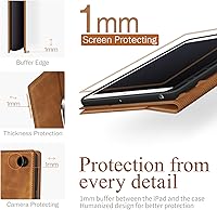 Vista 8 de Antbox Funda para iPad de 9 generación (2021) iPad de 87 generación con soporte para lápiz Función de reposoencendido automático de cuero PU Funda