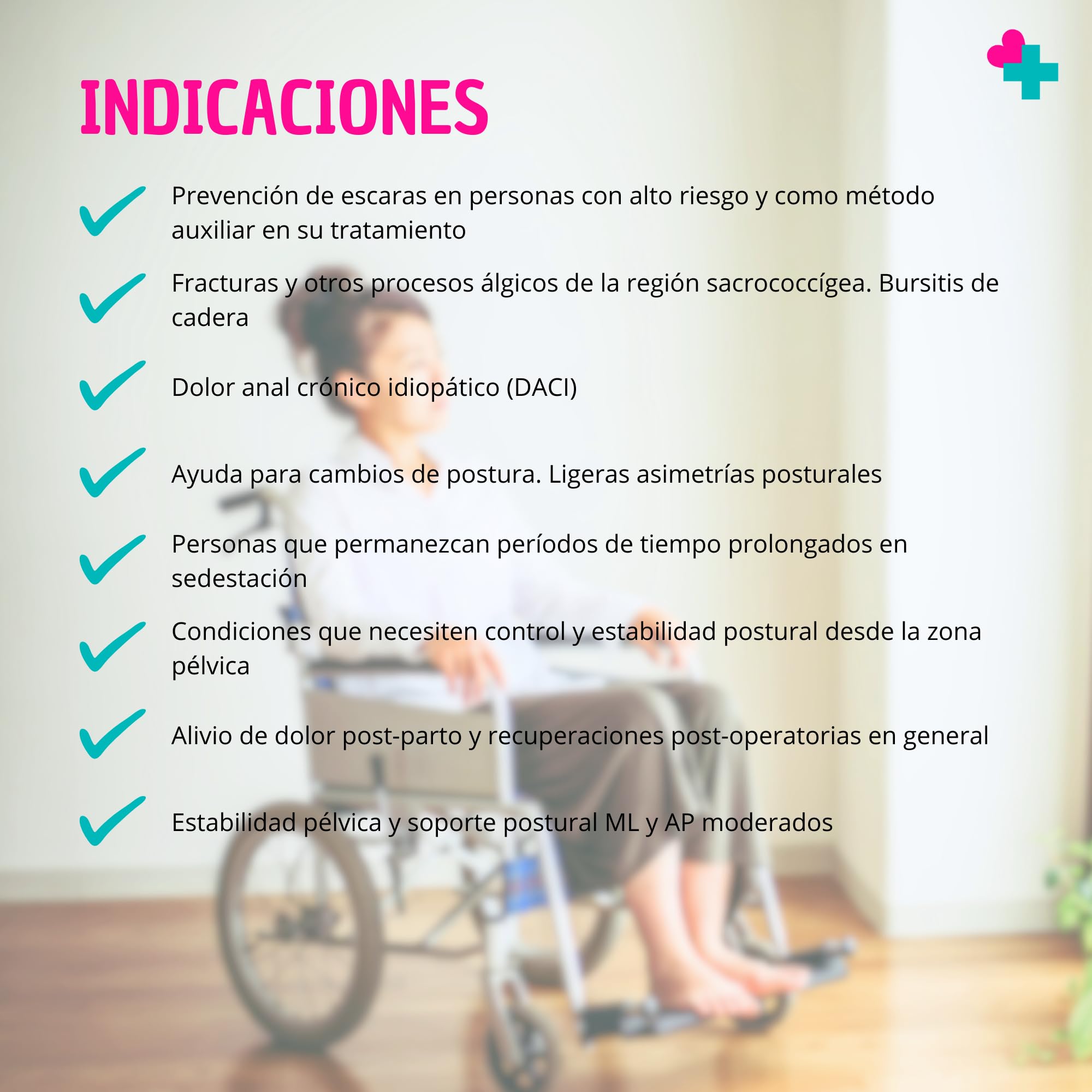 Cojín Antiescaras Viscoelástico para Silla de Ruedas 42x42x8 cm | Cojín Ortopédico con Espuma de Memoria y Funda Impermeable | Alivio de Presión para Personas Mayores y Movilidad Reducida