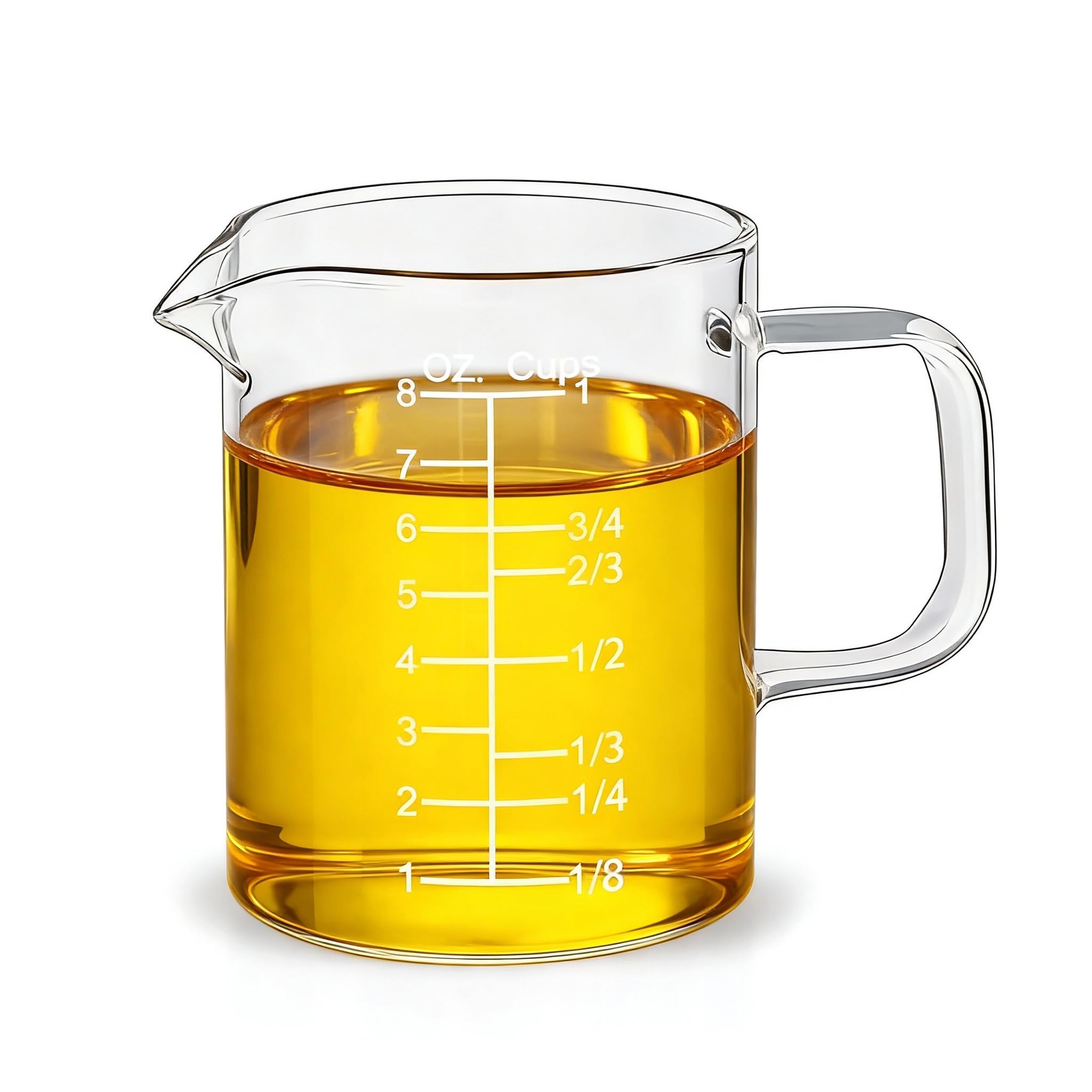 NLnnmuzh 250ml/1cup Small Measuring Jug,V Shaped Spout Glass Jugs Measuring for Baking,Cooking,Kitchen