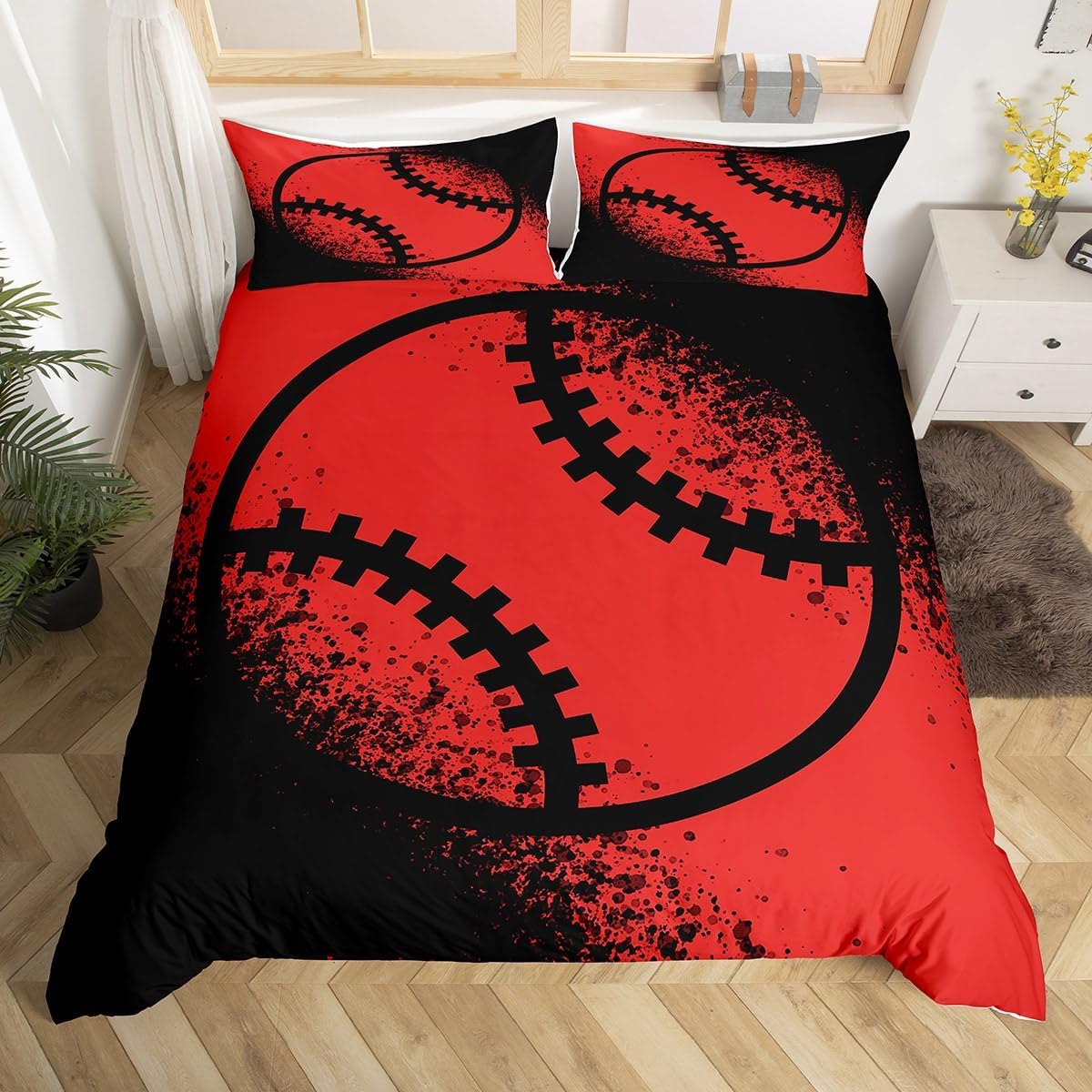 Feelyou 3D Gorilla Duvet Cover Set Headphone Gorilla Bedding Set for Kids Boys Girls Wild Animal Pattern Comforter Cover Watercolor Blue Design Quilt Cover Bedroom Collection 3Pcs Queen Size