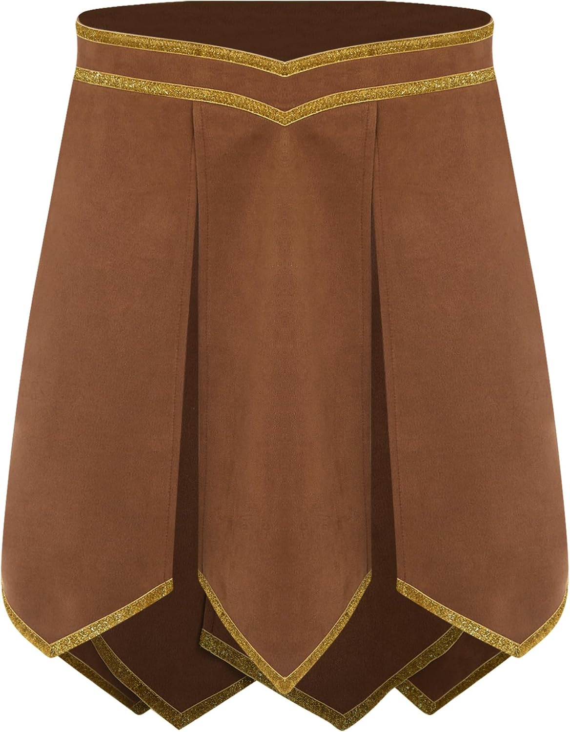 Hansber Mens Halloween Roman Gladiator Skirt Faux Suede Split Skirt Greek Warrior Knight Cosplay Costume