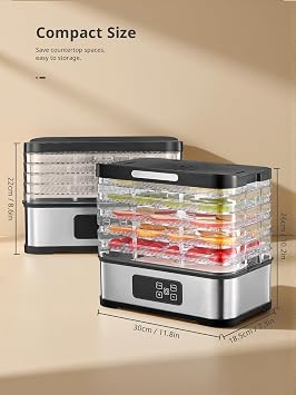 Yabano Food Dehydrator Machine 250W Electric Dryer with 5 Trays