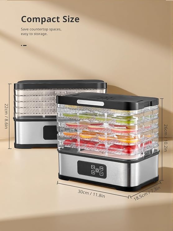 Yabano Food Dehydrator Machine 250W Electric Dryer with 5 Trays