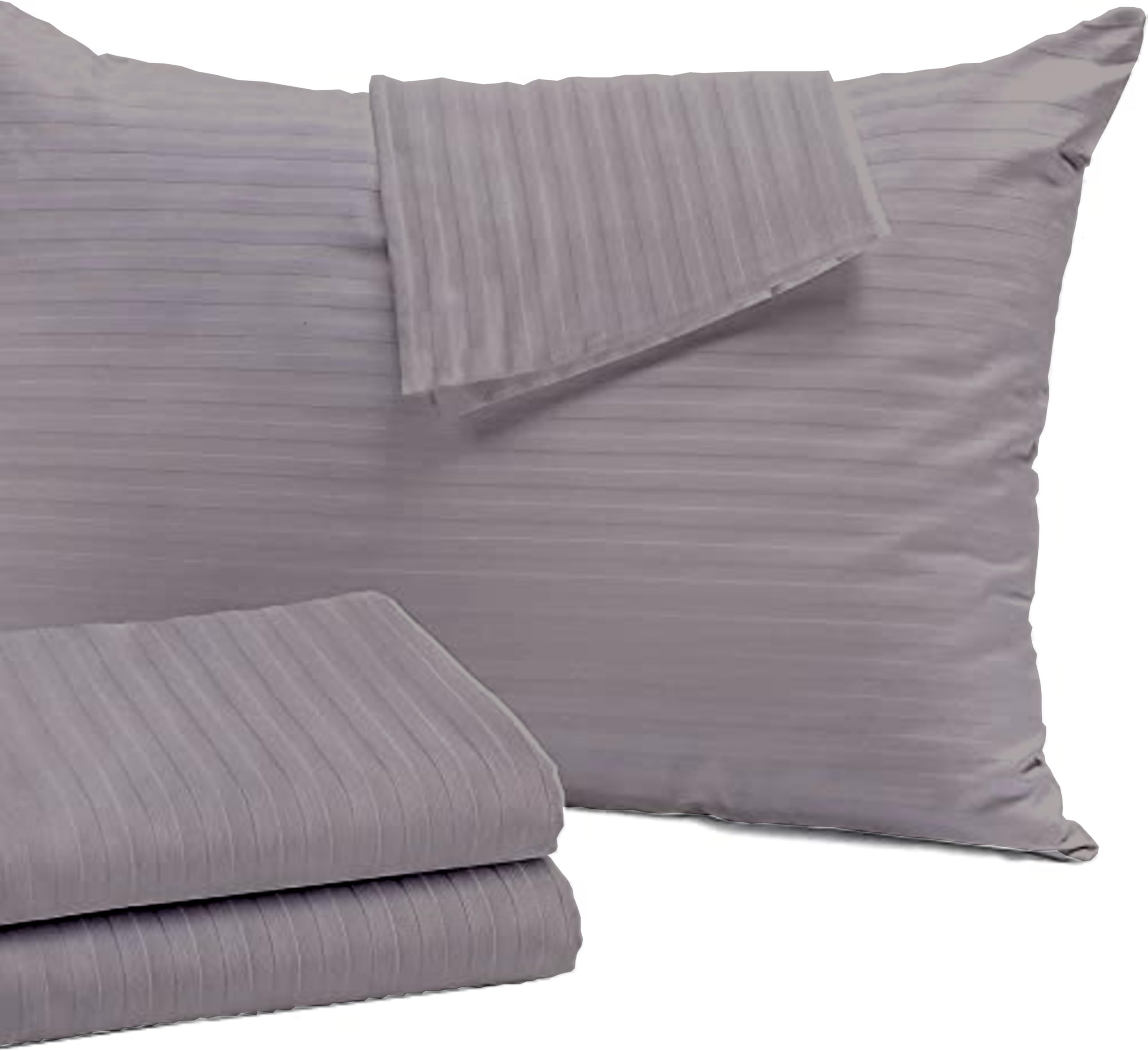 COMFORT LIFE 210TC Cotton Pillow Cover Set of 2 Pieces, Small Size - 16inch X 24inch, Light Grey Color | Striped Pillow Cases | Ultra Soft Satin Stripe Pillow Covers.-image-40