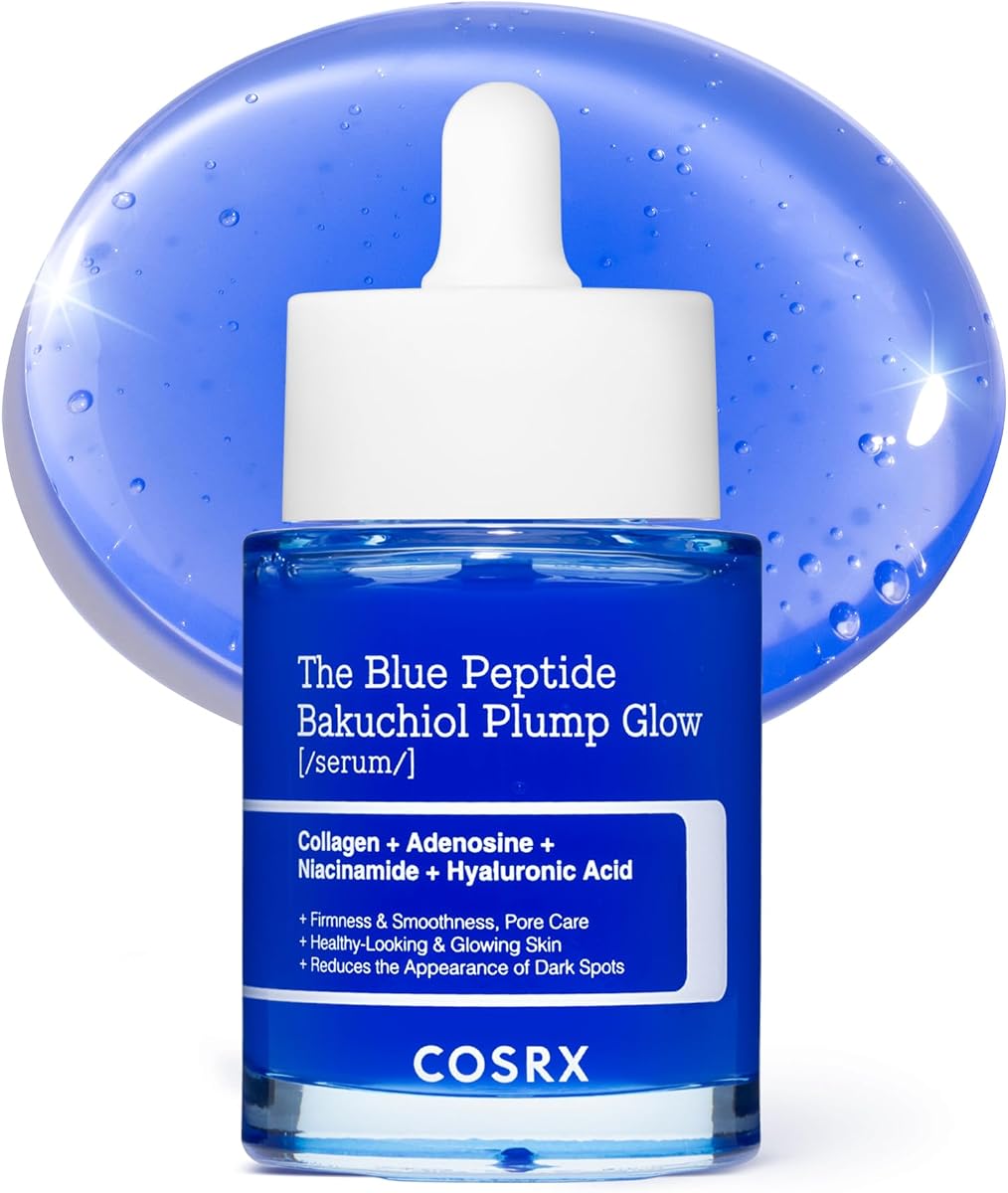 COSRX The Blue Copper Peptide Bakuchiol Serum, Glow & Plumping, 1.69 Fl Oz