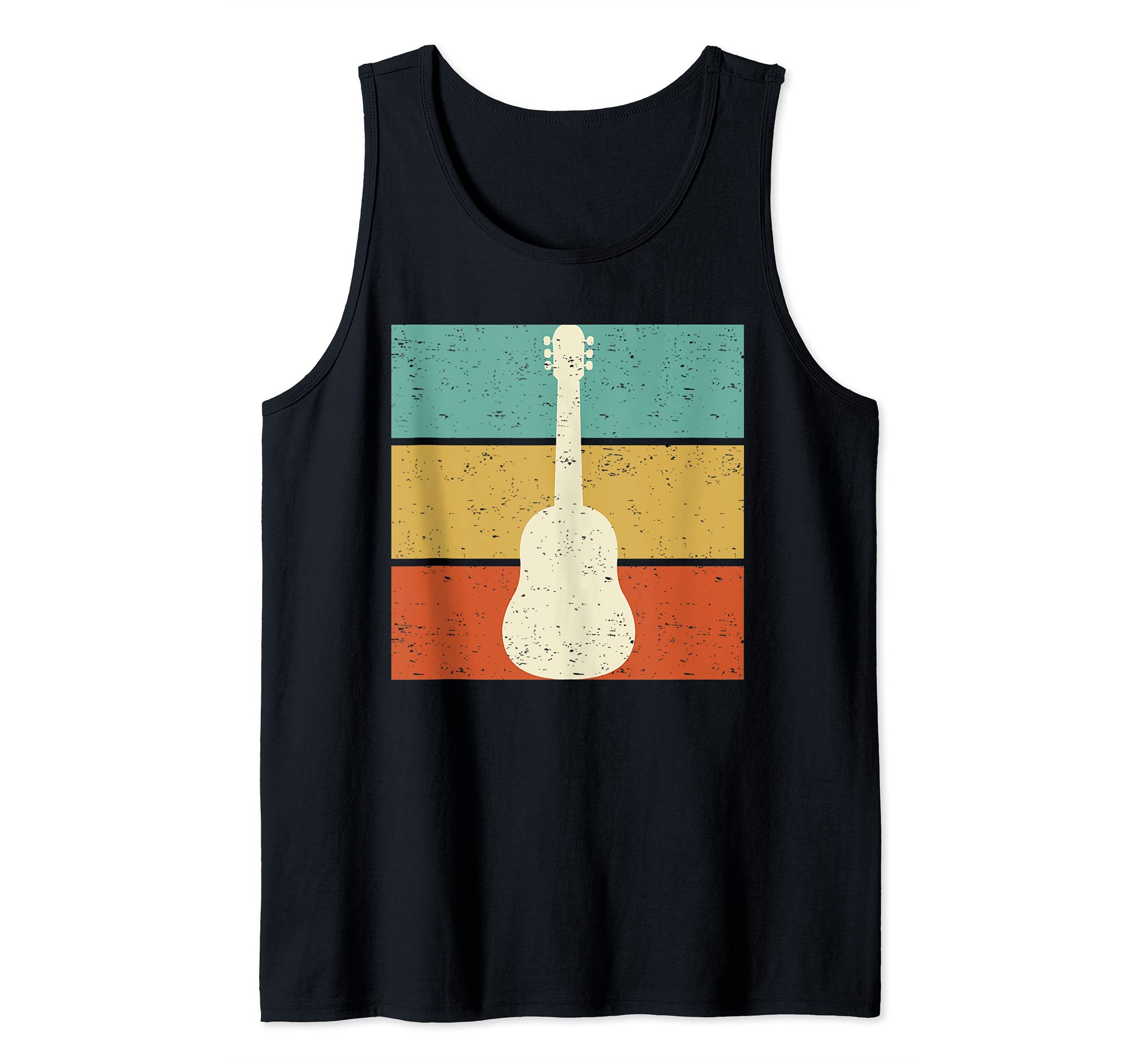 Vintage Guitar Player Design Guitarist I Acoustic Guitar Tank Top, Black