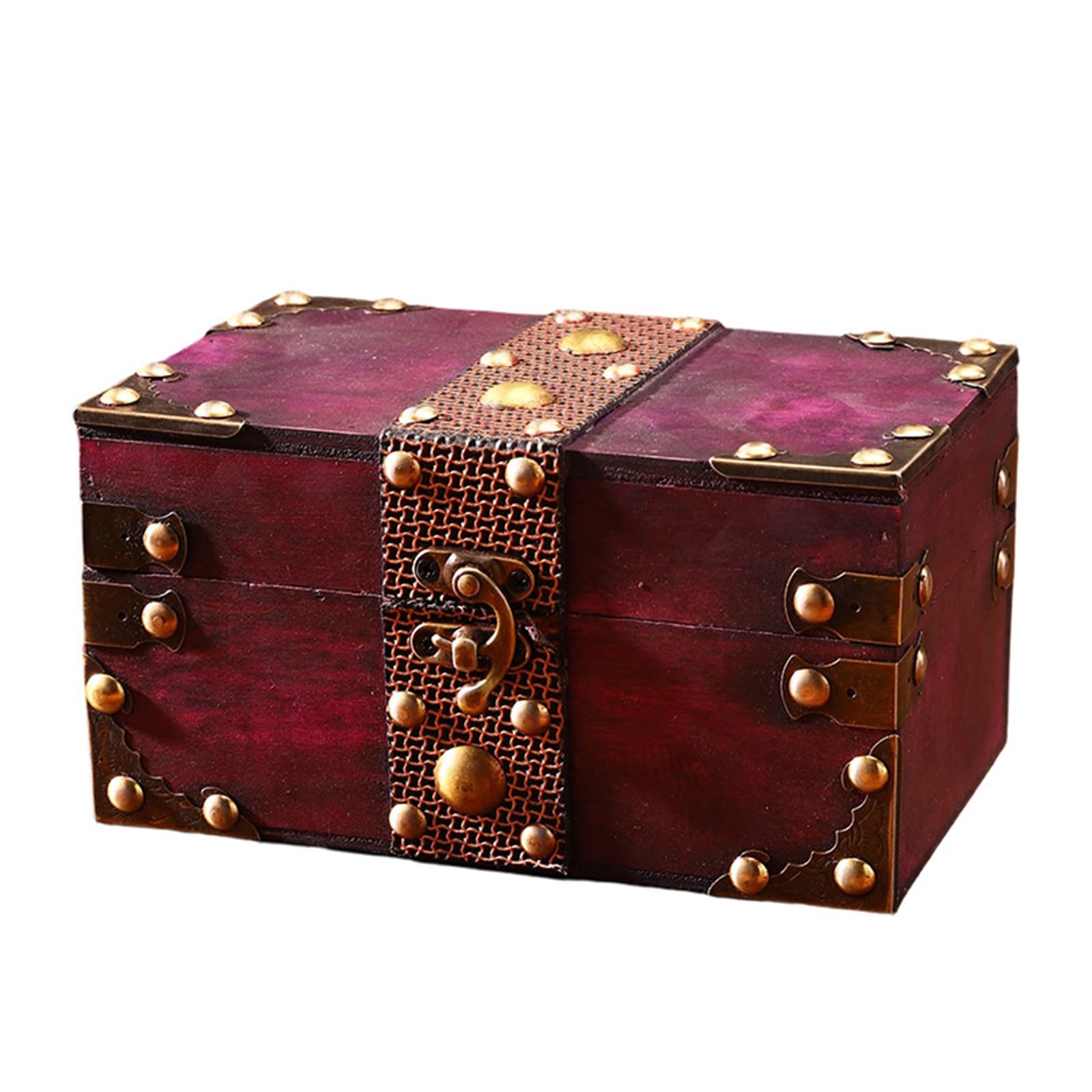 Piceioep Unique Wooden Storage Container for Valuables Wood Keepsakes Box for Display and Travel Use Decorative Storage Box