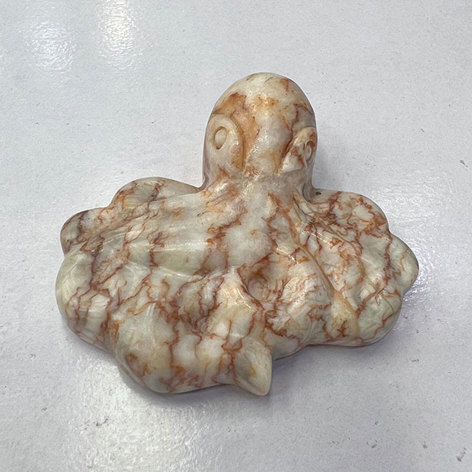 Decoración de Figuras de Pulpo de Cristal Natural Estatua de Tótem Animal Espiritual de Piedra Preciosa Curativa Tallada a Mano Regalo de Buena Suerte Decoración,A