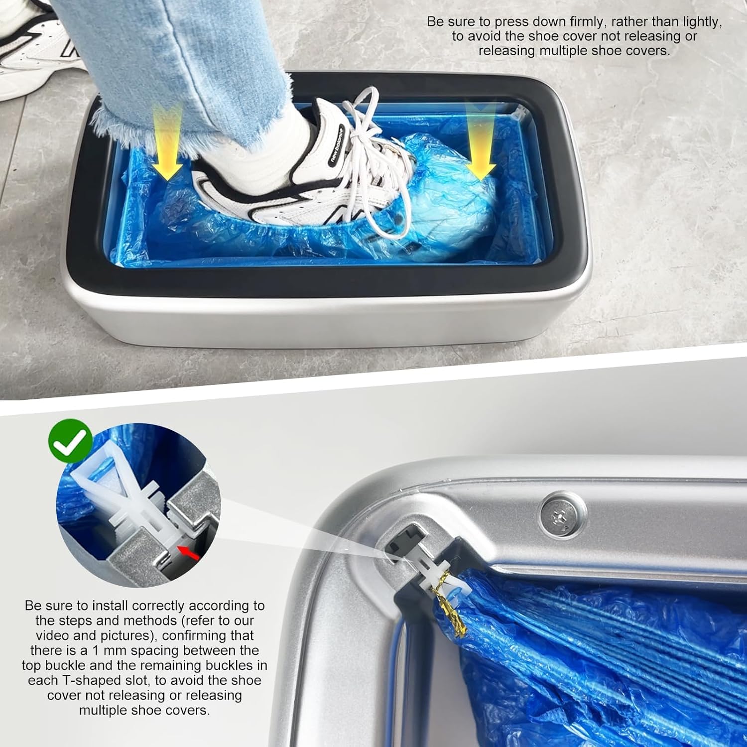 Shoe Cover Dispenser Containing 200pcs Shoe Covers Disposable Non Slip High Quality Automatic Shoe Cover Machine with Disposable Shoe Covers for Indoors for Most Occasion and Shoes Size