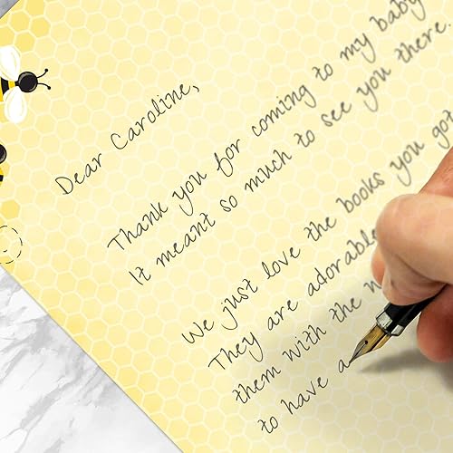 Miniatura 3 de Bumble Bee - Papel con membrete de abeja, 50 hojas, 8.5 x 11 pulgadas, papel decorativo para todas las ocasiones, papel decorativo para aula, baby