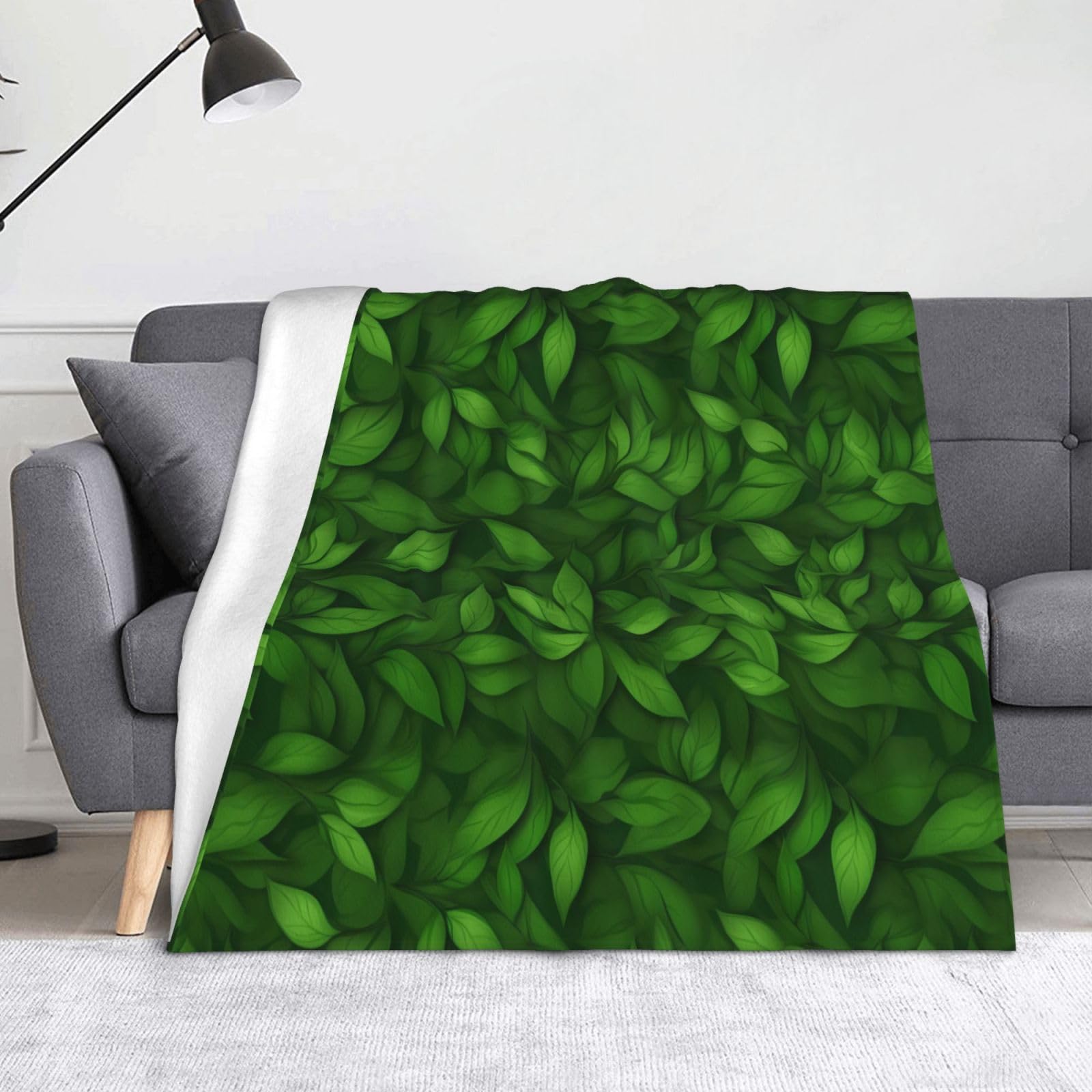 Housse de couverture feuilles vertes canapé lit voyage camping