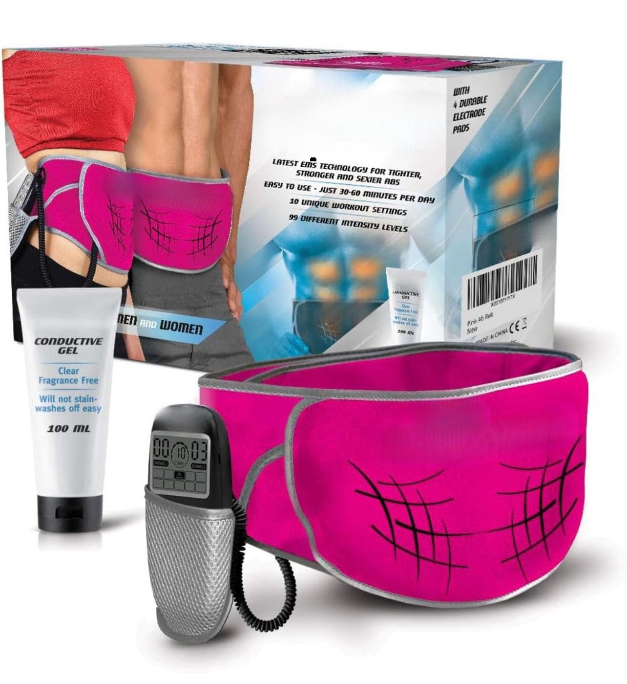 LeLuna BoutiqueAb Toning Belt and Ab Stimulator for Slender Toned Stomach Muscles, Remote for Quick and Easy Adjustments, 99 Intensity Levels and 10 Workouts for Fast Results, Workout Belt