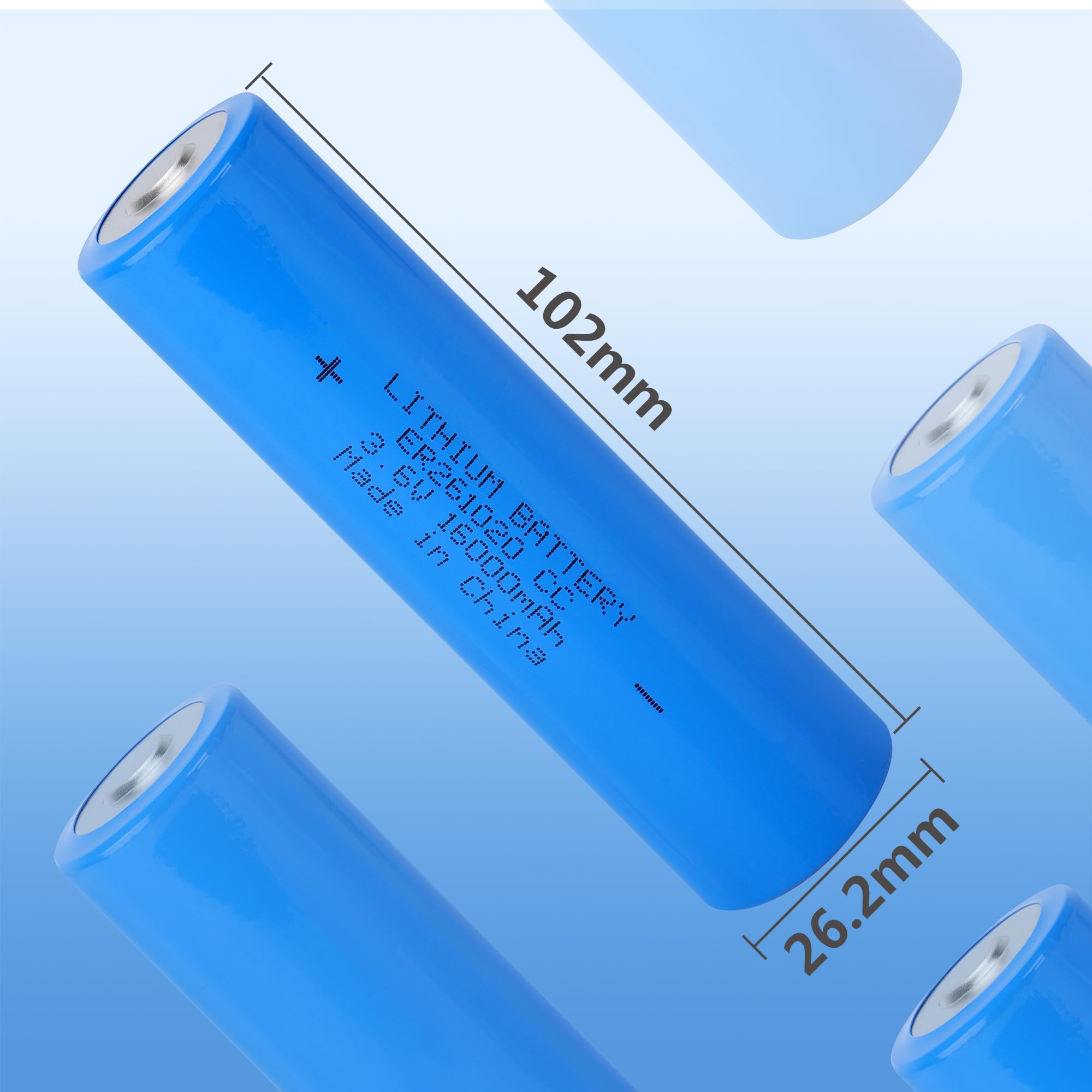 ER261020 3,6 V 16000 mAh Primär-Lithiumbatterie, 20 Stück, doppelte C-Größe, Lithium-Thionylchlorid-Batterie, nicht wiederaufladbar für Smart-Messgeräte, GPS-Tracker, Industriesensoren