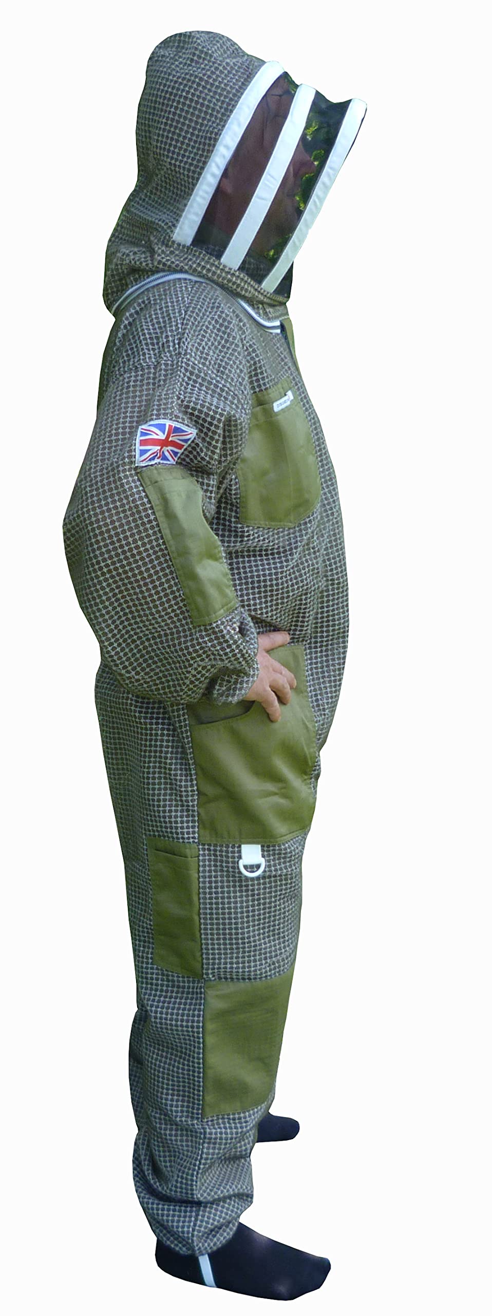 AGS Dreilagiger ultra-belüfteter grüner Imkeranzug, professioneller Bienenanzug, Imkeranzug, Imkeranzug, 4XL