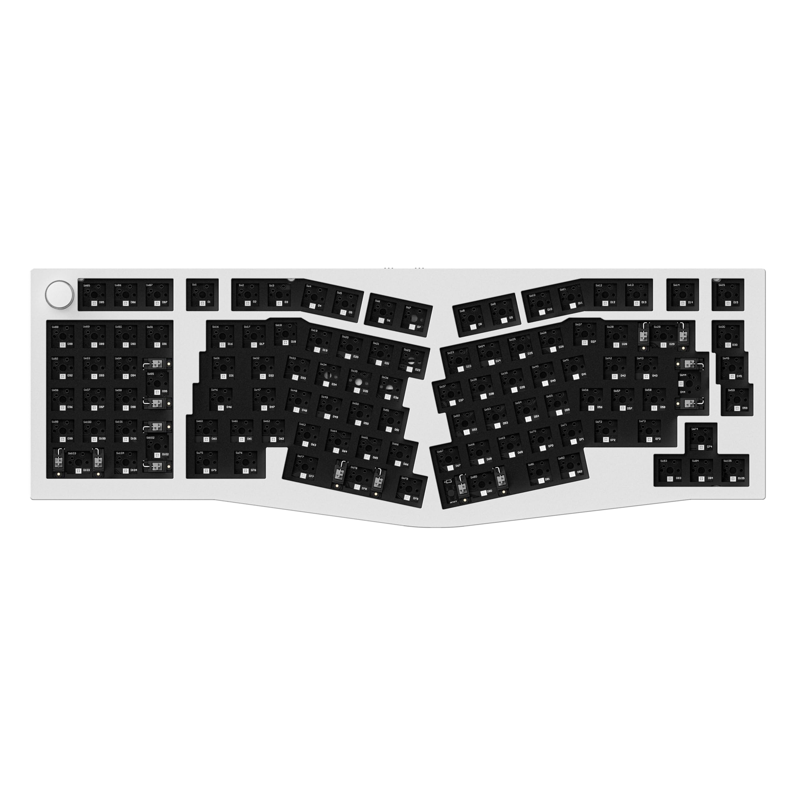 Keychron Q14 Pro Kit de Teclado Mecánico Alice 96% ISO, Cuerpo de Aluminio CNC, Programable QMK, RGB, Bluetooth 5.1, Kit de Juegos Barebone, para Interruptores de 3/5 Pines, Mac y Windows - Blanco