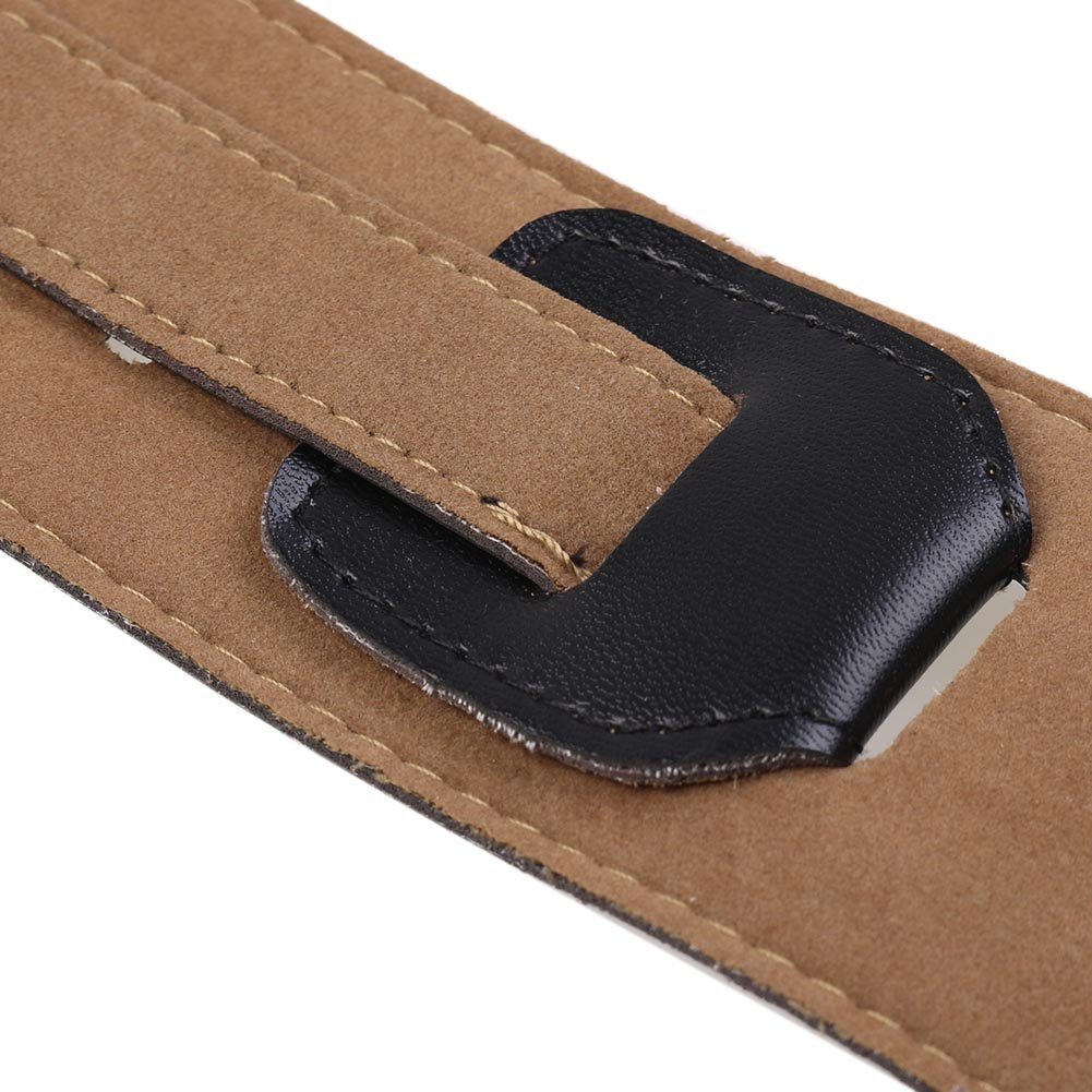 Sangle en cuir pour guitare électrique, acoustique ou basse Candora® noir