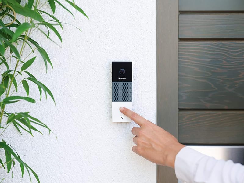 Netatmo Smart Video Doorbell WiFi-s okos videó kaputelefon, kétirányú hanggal, személyérzékeléssel, előfizetés nélkül, 1080p HD, éjjellátó,