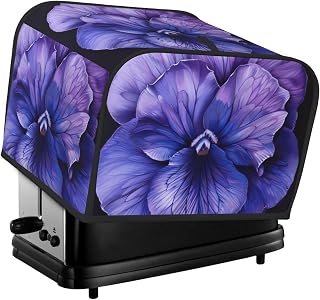 Violet Flower Print 4-Slice Toaster Cover Kitchen Appliance For Bread Home Protector Daily Usability