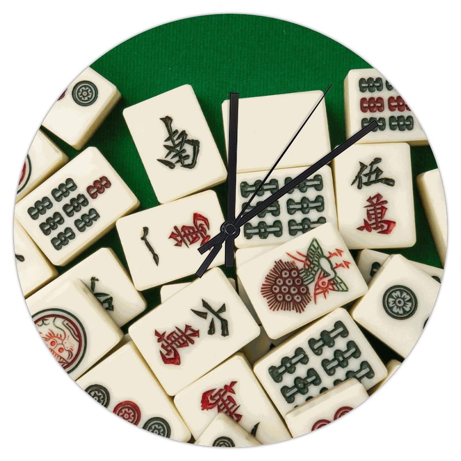 Horloge murale en PVC Mahjong silencieuse pour supprimer le tic-tac nuit
