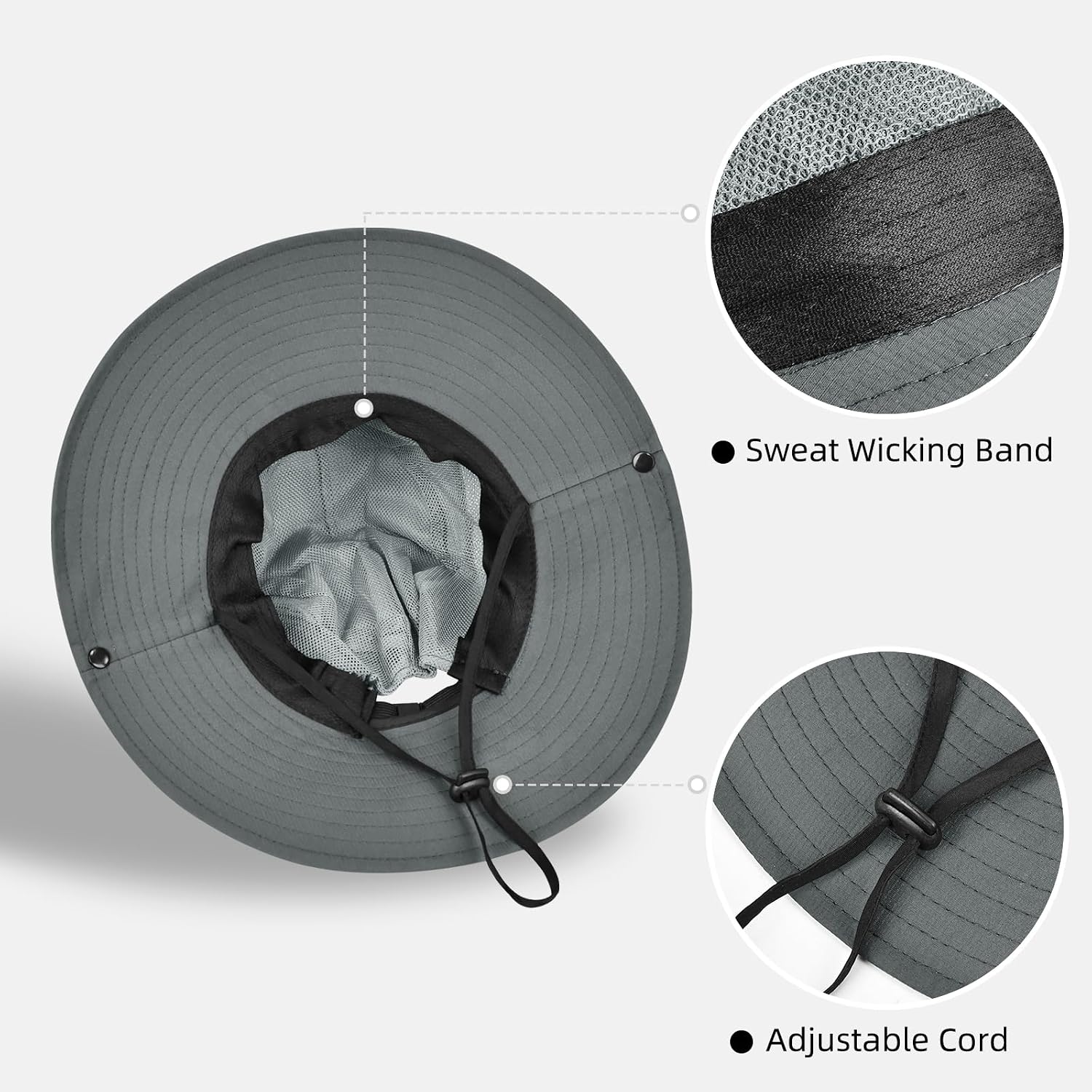 Rosoz Ponytail Sun Bucket Hats for Women UV Protection Foldable Wide Brim image 5