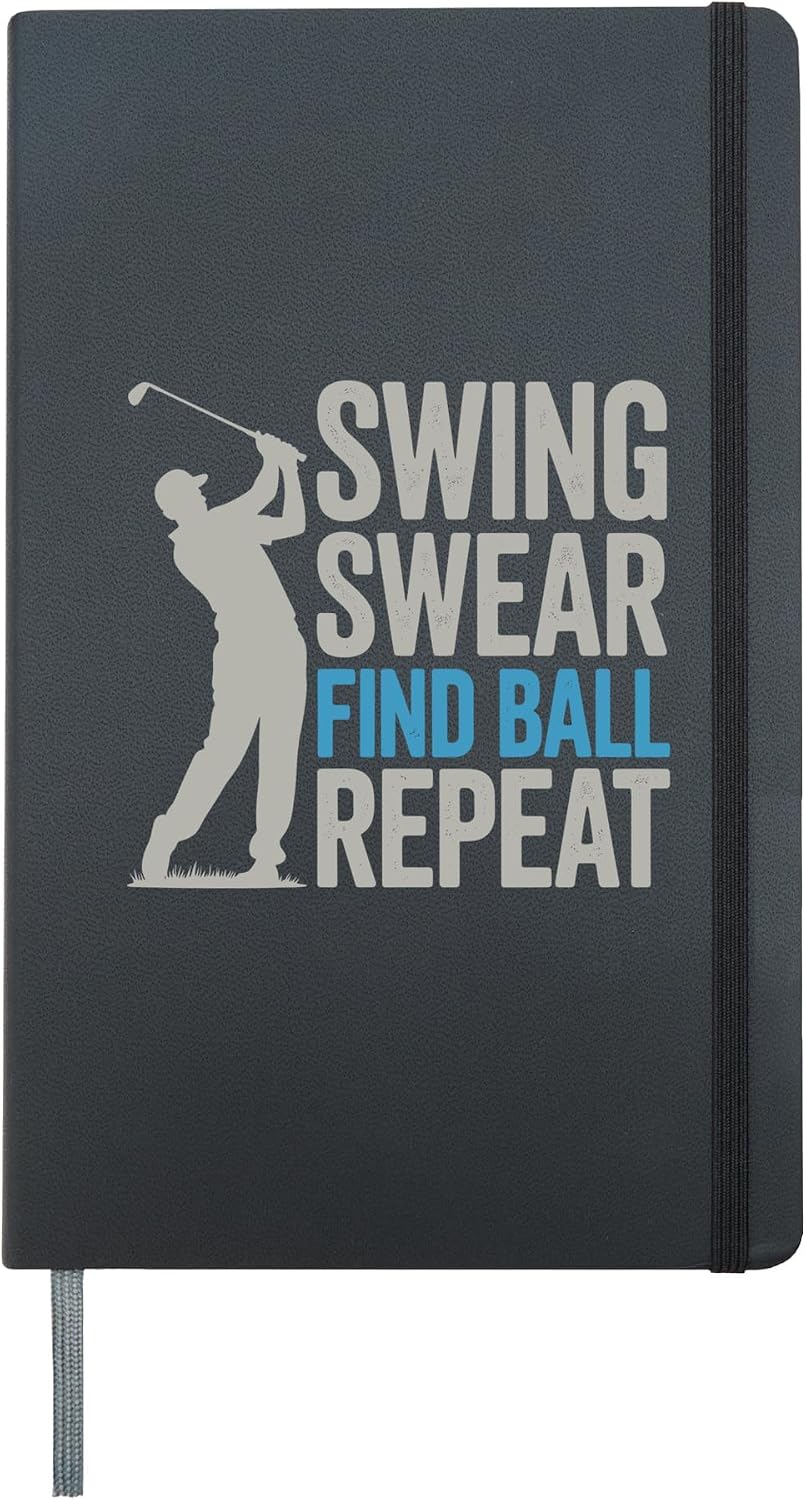 Cool Golf Design For Men Women Kids Golfer Golfing Lover Hardcover Journal, Black
