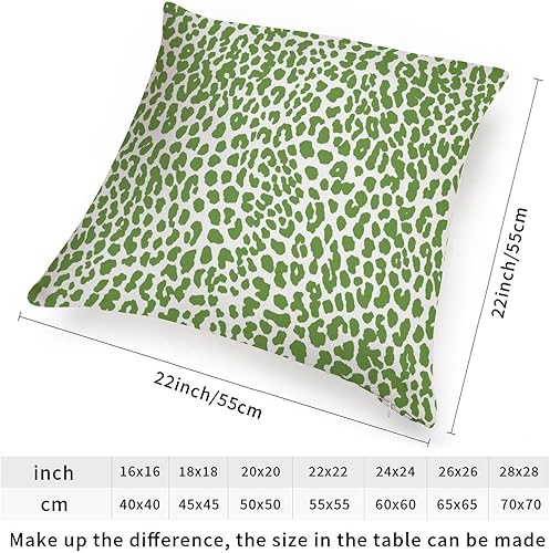 Vista 315 de Funda de cojín decorativa con estampado de guepardo verde peridoto para sofá, funda de almohada verde crema con estampado de leopardo a cuadros