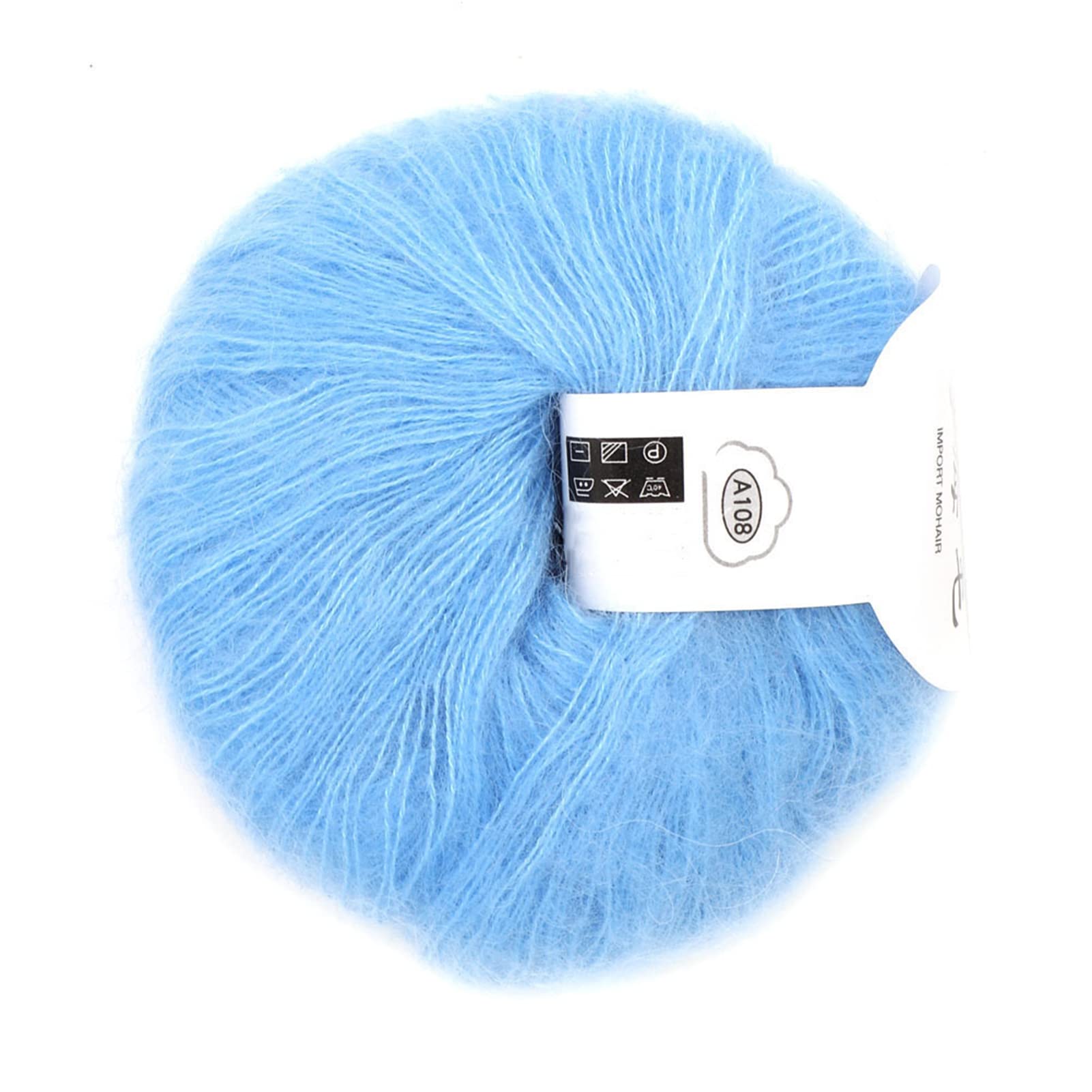 SEAFRONT Popular Soft Mohair Pashm Angora Wool Yarn Soft Mohair Knitting Knit Angora Long Wool Yarn Hot (08 light blue)