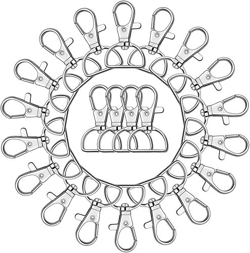 Miniatura 8 de anezus - 80 ganchos de clip para llavero, clip de anillo D para hacer llaves, fabricación de cordones, accesorios para bolso, manualidades (1