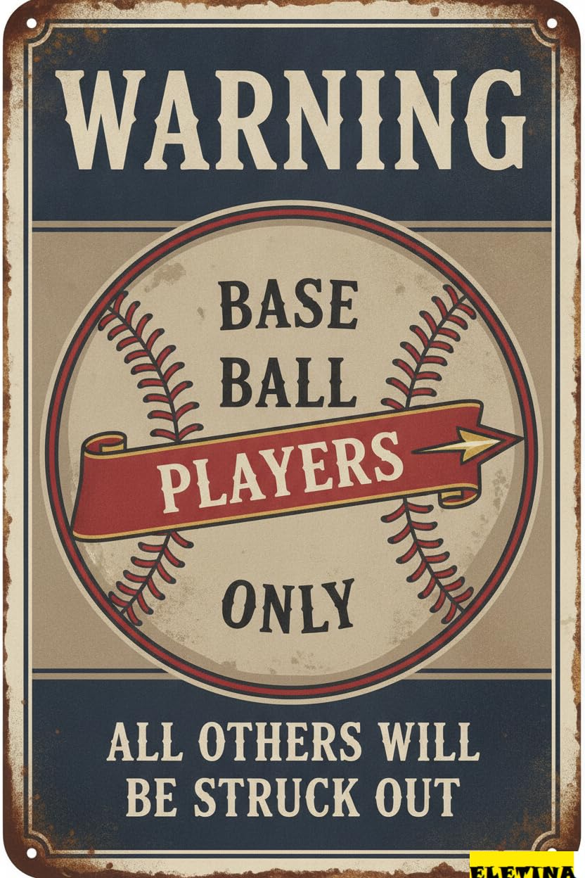 Personalized Sign for Man Cave (warning Baseball Players Only) Funny S Boy Baseball Wall Decor-baseball Posters Decor Boys Room,gifts Boys Who Love Baseball 8x12 Inches Private Property Decorative