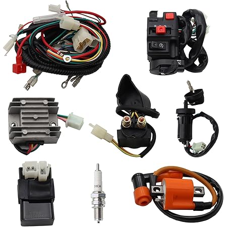 Amazon Com 線束loom 鑰匙螺線管高性能線圈調節器cdi 150cc 0cc 250cc 300cc Atv 四輪越野車 汽車