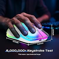 Vista 8 de memzuoix 2.4G LED Wireless Mouse, Rechargeable Ergonomic Mouse with Detachable Cover, 1400 DPI Portable Optical Computer Mouse with USB Receiver for