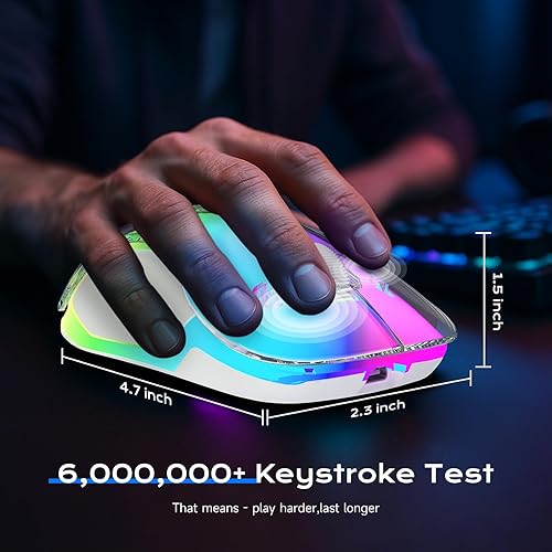 Miniatura 8 de memzuoix Ratón inalámbrico LED de 2.4G, mouse ergonómico recargable con cubierta desmontable, mouse óptico portátil de 1400 DPI con receptor USB