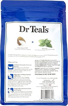 Dr Teal's Pre & Post Workout Bath Soak Gift Set (2 Pack, 3lbs Ea) - 15 Minute Power Soak with Magnesium Sulfate & Menthol - Essential Oils Blended with Pure Epsom Salt Eases Aches & Speeds Up Recovery