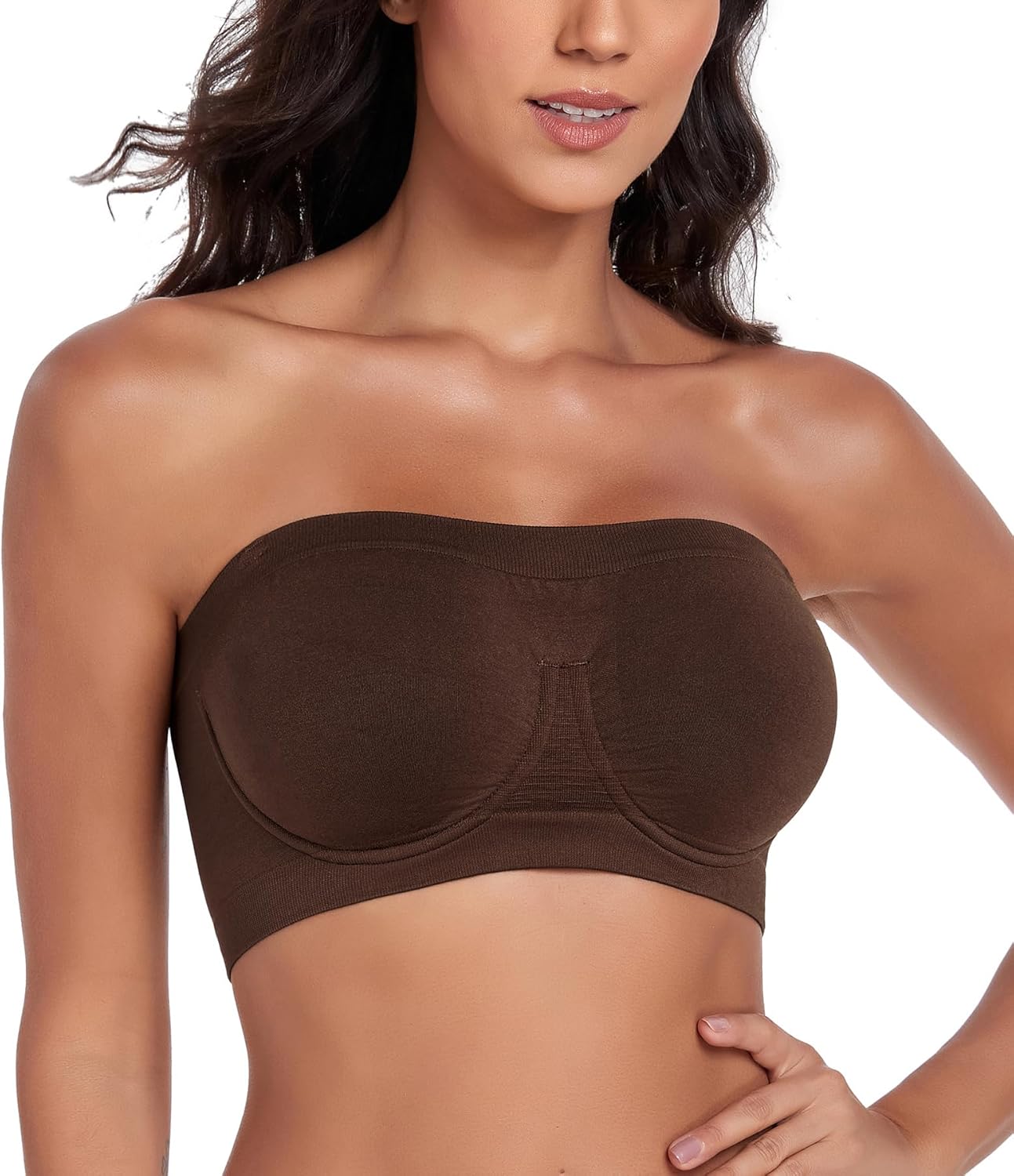 Women‘s Underwire Strapless Multiway Bra Bandeau Seamless Supportive Bras Non Padded Top - Image 5