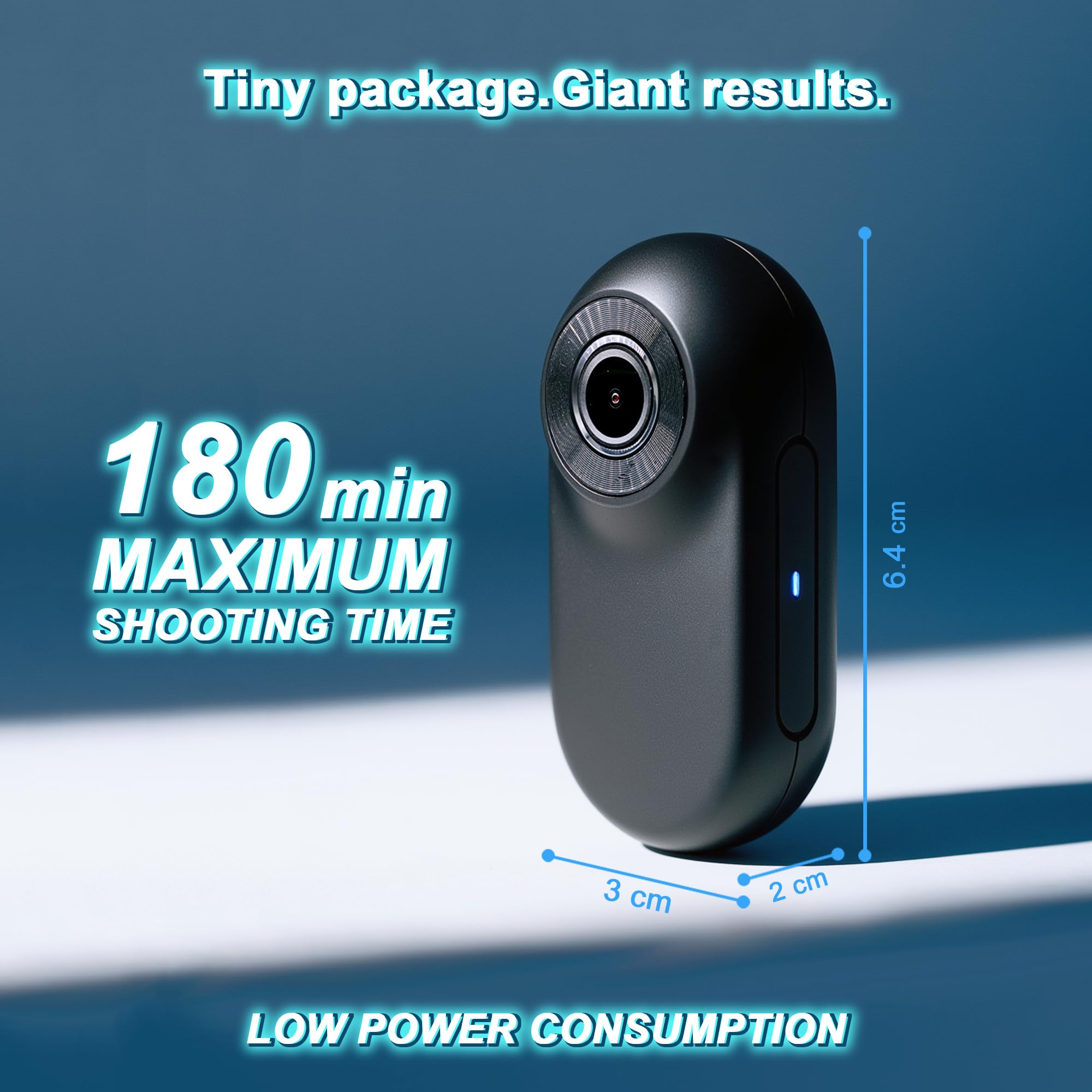 Mini Camara Deportiva, Action CAM con Clip Magnético, 32GB Camara Moto, 1" Pantalla Camara Accion, Cámara para Moto y Mascotas(Negro)