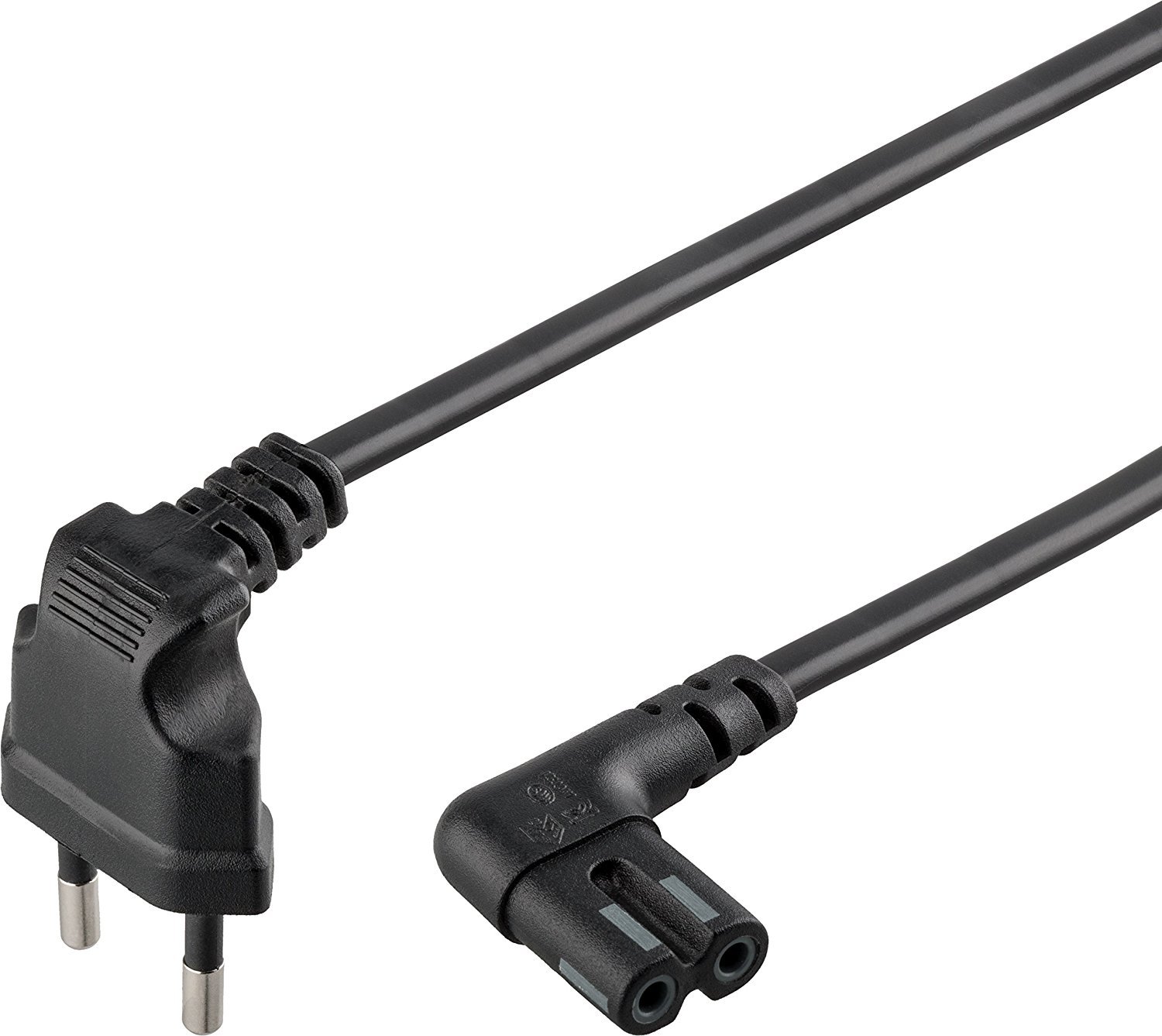 Goobay 73019 Cavo di alimentazione SONOS Euro 2 poli / presa C7 tipo C Spina Euro con angolo di 90° 230V / Cavo Euro SONOS Play 1 e 5 Nero 2m