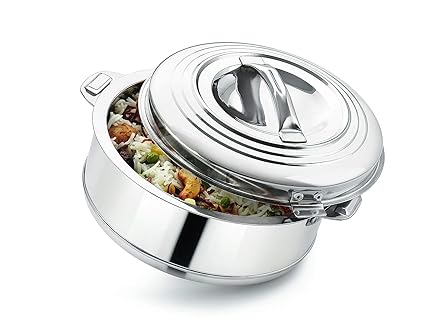 SHIV HOME WORLD Pure Stainless Steel Casserole with Stainless Steel Lid - Set of - 1 (10000 ml)
