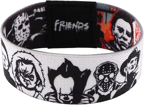 Freddy Nightmare Elm Street Jason Friday 13th Chucky Halloween Michael Myers It Pennywise Friends película de terror 7.1 pulgadas, pulsera elástica