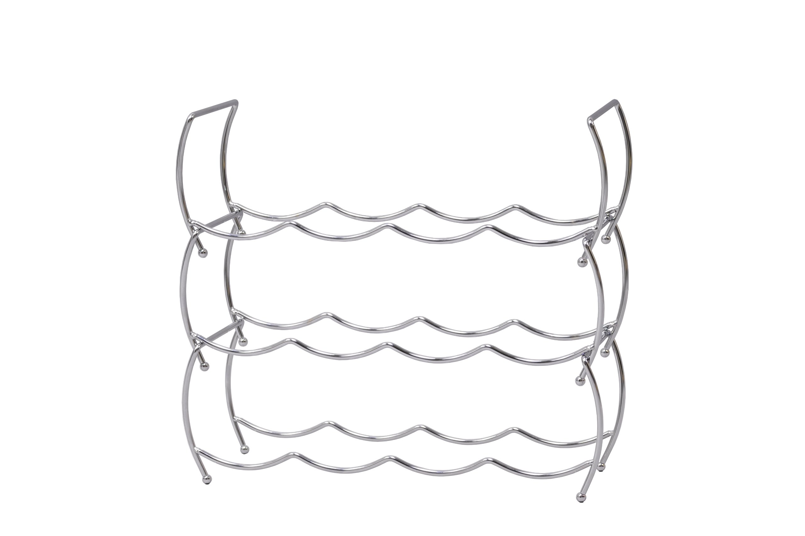 Zeller27356 Wine Rack Set of 3 / 42 x 14 x 14 cm Chrome