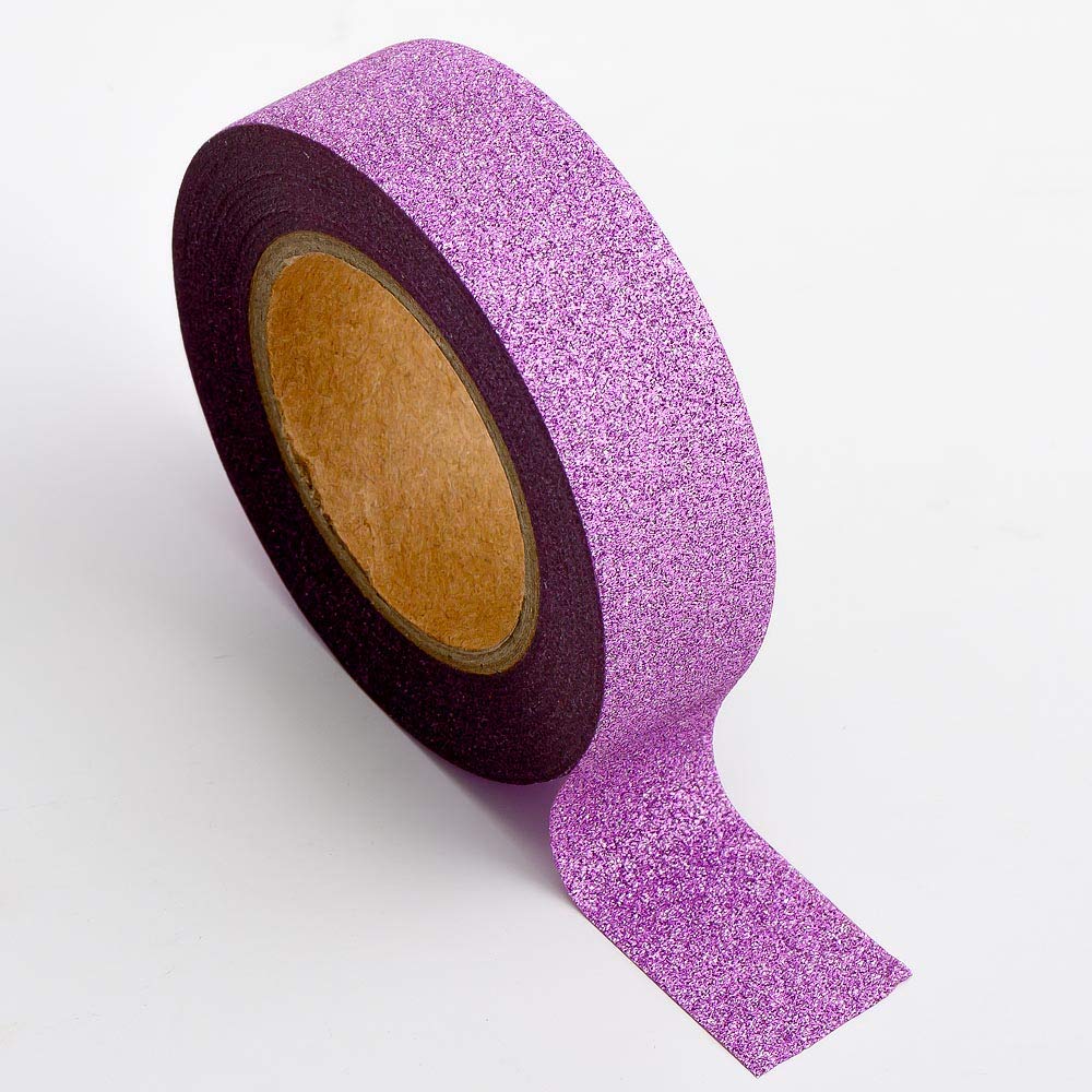 Italian Options Lilac Glitter Washi Adhesive Tape (15mm x 10 Metre)