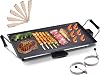 COSTWAY 48 x 27 CM Electric Teppanyaki Table Grill, BBQ Barbecue Griddle, Non-stick Hot Plate, Spatulas and 2 Egg Rings Included 2000W
